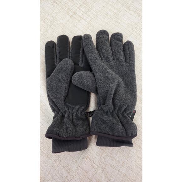 Unisex Gray Fleece Winter Gloves L/XL Warm Cold Weather Snow Outdoor - Picture 2 of 3